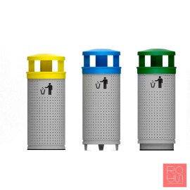 Paperera amb barret 3 residus de reciclatge